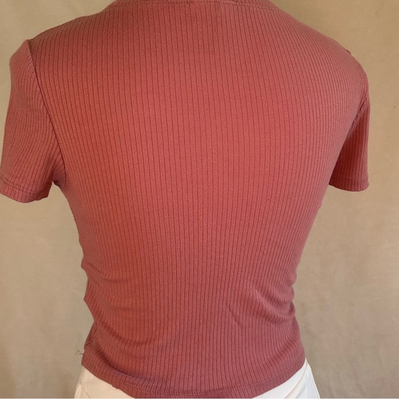 H&M Dusty Rose Ribbed Crop Top - Picture 5 of 6
